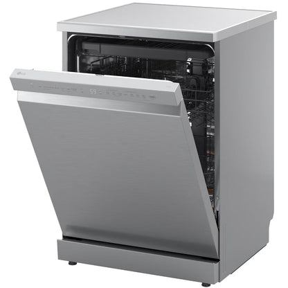 LG DF273FVS TrueSteam QuadWash WiFi Connected Full Size Freestanding Dishwasher 14 Place Settings Silver