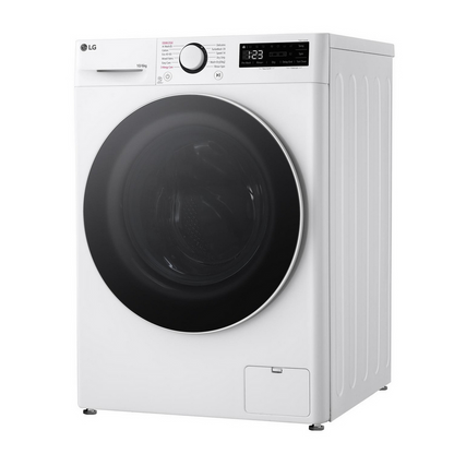 LG FWY706WWTN1 TurboWash360 10kg+6kg 1400 Spin AI Direct Drive Freestanding Washer Dryer White