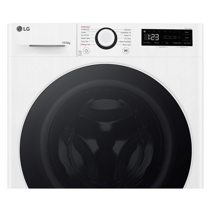 LG FWY706WWTN1 TurboWash360 10kg+6kg 1400 Spin AI Direct Drive Freestanding Washer Dryer White