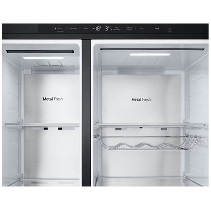 LG GSXE91EVAD 628L InstaView Non-Plumbed Frost Free American Fridge Freezer Essence Black Steel