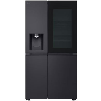 LG GSXE91EVAD 628L InstaView Non-Plumbed Frost Free American Fridge Freezer Essence Black Steel