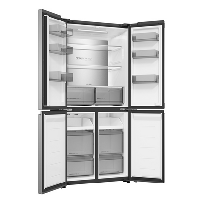 Haier HCR58S18DNMM 60/40 Freestanding Total No Frost American Style Fridge Freezer Inox