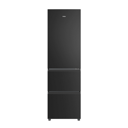 Haier HTR3518ENMTK 3D Series 3 60/40 Fridge Freestanding Frost Free Freezer Black