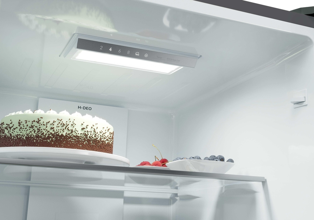 Haier HTR3518ENMTK 3D Series 3 60/40 Fridge Freestanding Frost Free Freezer Black