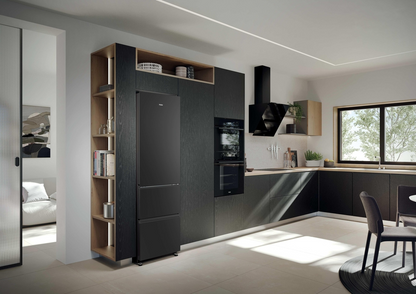 Haier HTR3518ENMTK 3D Series 3 60/40 Fridge Freestanding Frost Free Freezer Black
