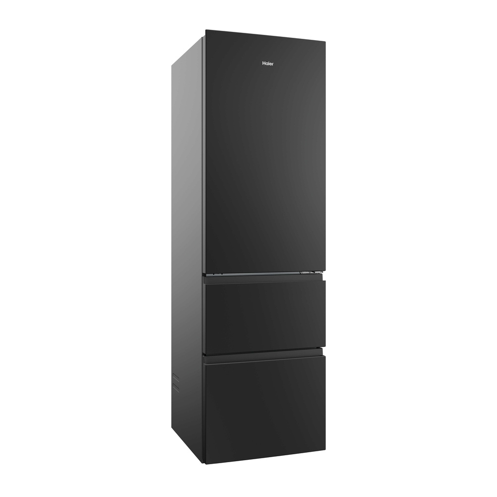 Haier HTR3518ENMTK 3D Series 3 60/40 Fridge Freestanding Frost Free Freezer Black