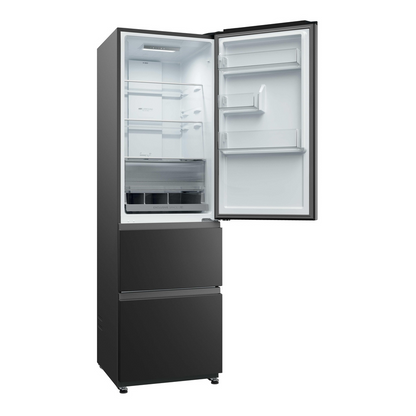 Haier HTR3518ENMTK 3D Series 3 60/40 Fridge Freestanding Frost Free Freezer Black