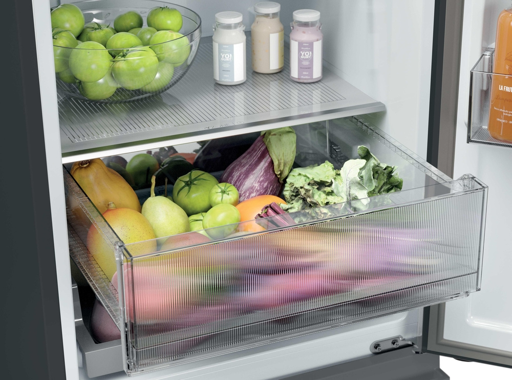 Haier HTR3518ENMTK 3D Series 3 60/40 Fridge Freestanding Frost Free Freezer Black