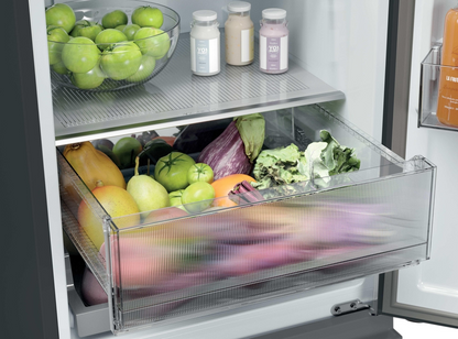 Haier HTR3518ENMTK 3D Series 3 60/40 Fridge Freestanding Frost Free Freezer Black