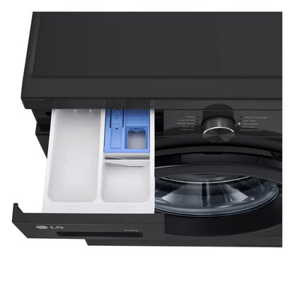 LG W4X1095NNK 9kg+5kg 1400 Spin Freestanding Washer Dryer Gloss Black