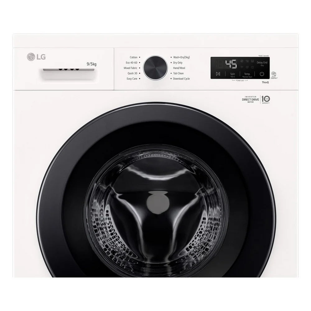 LG W4X1095NWK 9kg+5kg 1400 Spin Freestanding Washer Dryer White