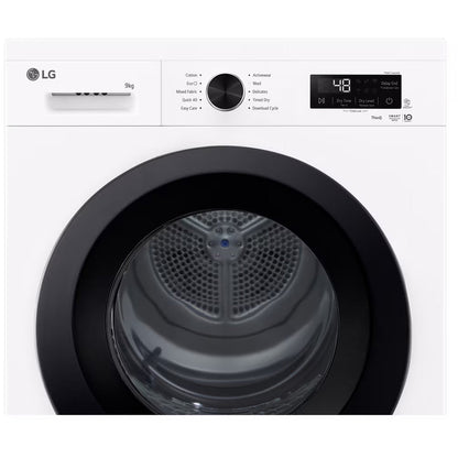 LG RHX1009NWK Sensor Dry 9kg WiFi Enabled Freestanding Heat Pump Tumble Dryer White