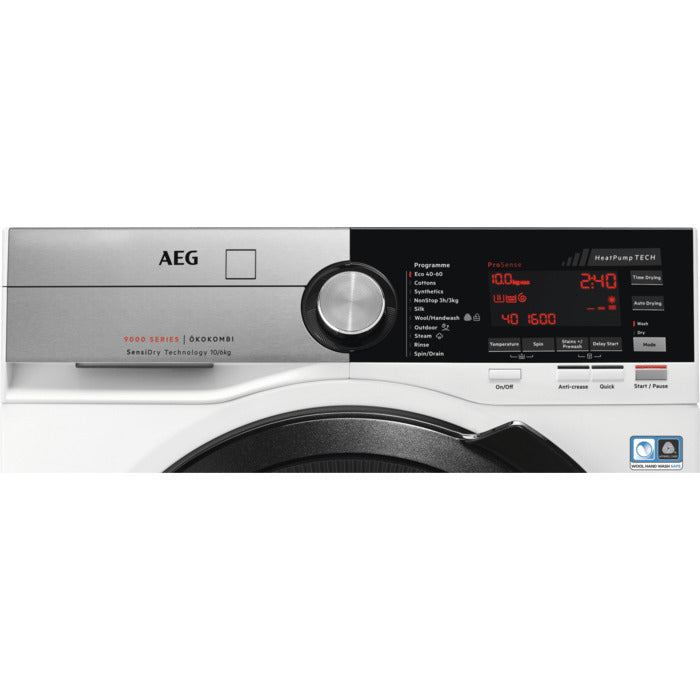 AEG L9WEC169R Series 9000 SensiDry 1600 Spin Washer Dryer 10+6 kg White