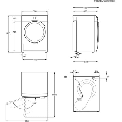 AEG TR718A4B 7000 Series 8kg Heat Pump Tumble Dryer