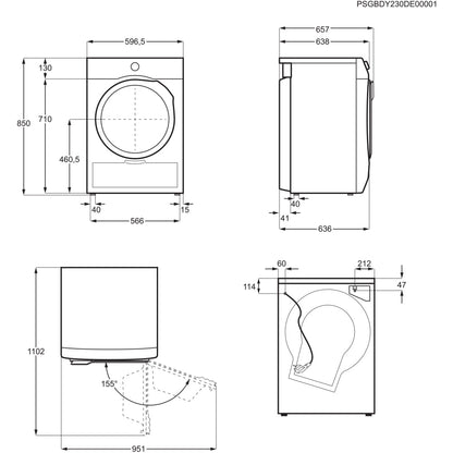 AEG TR719A4B Series 7000 SensiDry Freestanding 9kg Heat Pump Tumble Dryer White