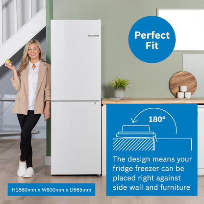 Bosch Series 2 KGN34NWEAG 50/50 Freestanding No Frost Fridge Freezer White - Clearance