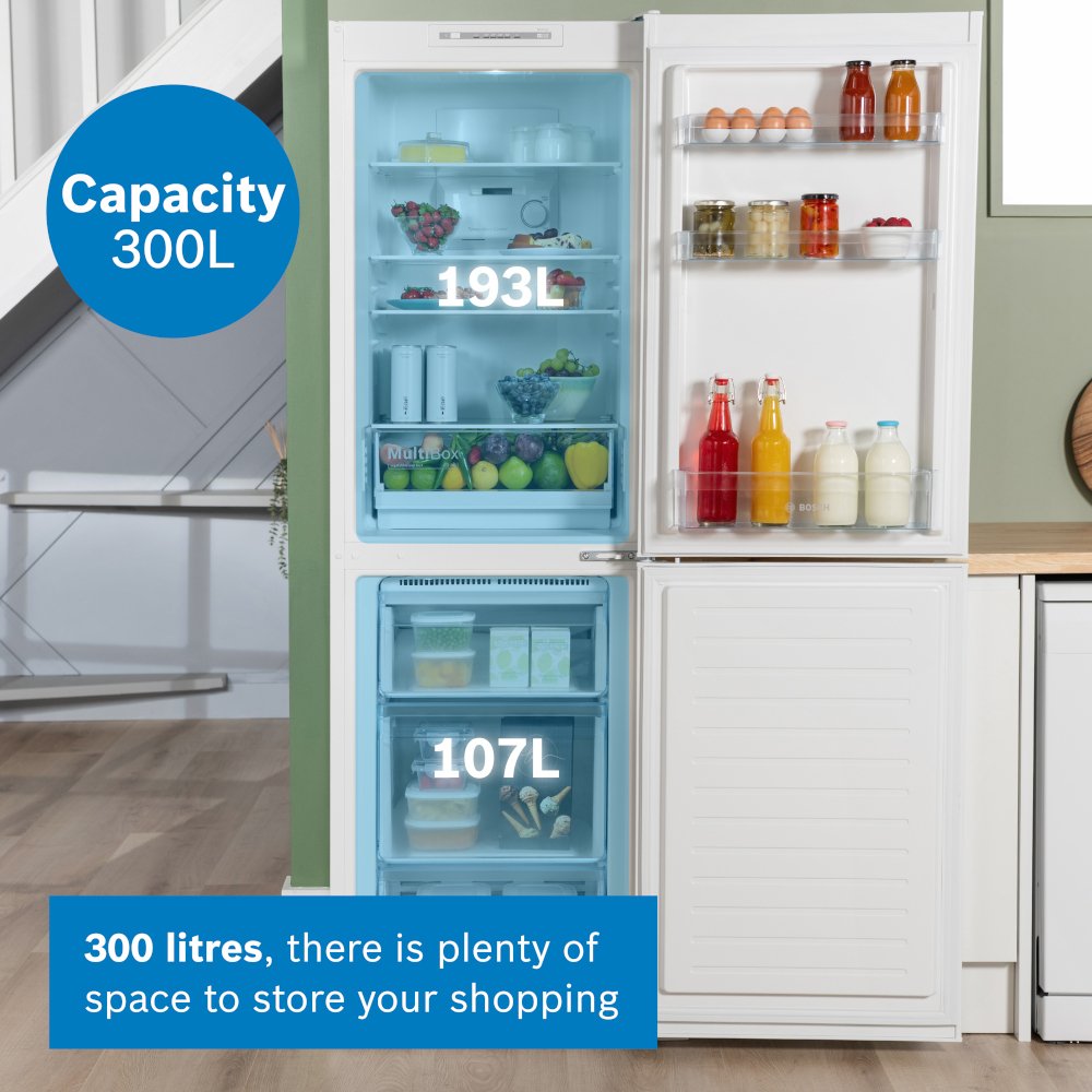 Bosch Series 2 KGN34NWEAG 50/50 Freestanding No Frost Fridge Freezer White - Clearance