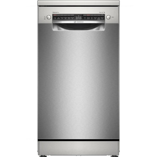 Bosch SPS4HMI49G Series 4 Slimline 45 cm Freestanding Dishwasher with 10 Place Settings Silver