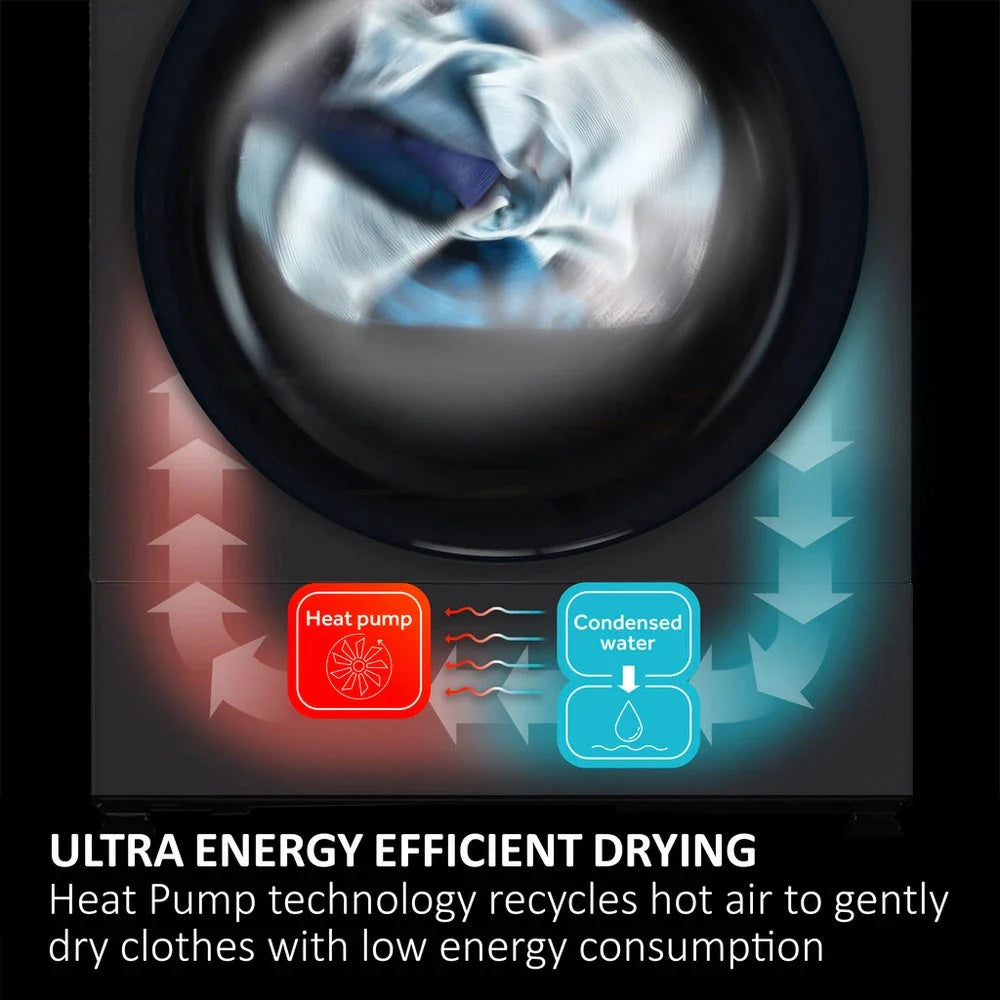 Haier HD80-D357U1 8kg Freestanding Heat Pump Tumble Dryer White - D Rated