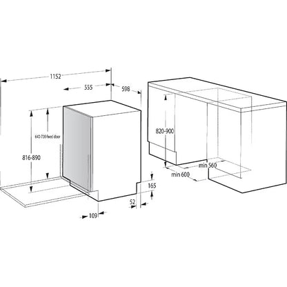 Hisense HV673C60UK WiFi Connected Fully Integrated Full Size Dishwasher - 16 Place Settings