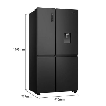 Hisense RS840N4WFE Freestanding Frost Free American Fridge Freezer Black Stainless Steel