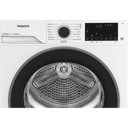 Hotpoint CHD94MWBSUK Freestanding 9kg Heat Pump Tumble Dryer with Fabric Care White