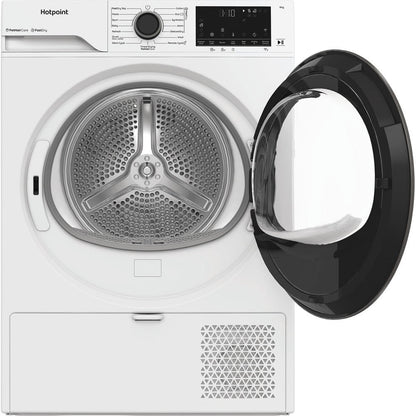 Hotpoint CHD94MWBSUK Freestanding 9kg Heat Pump Tumble Dryer with Fabric Care White
