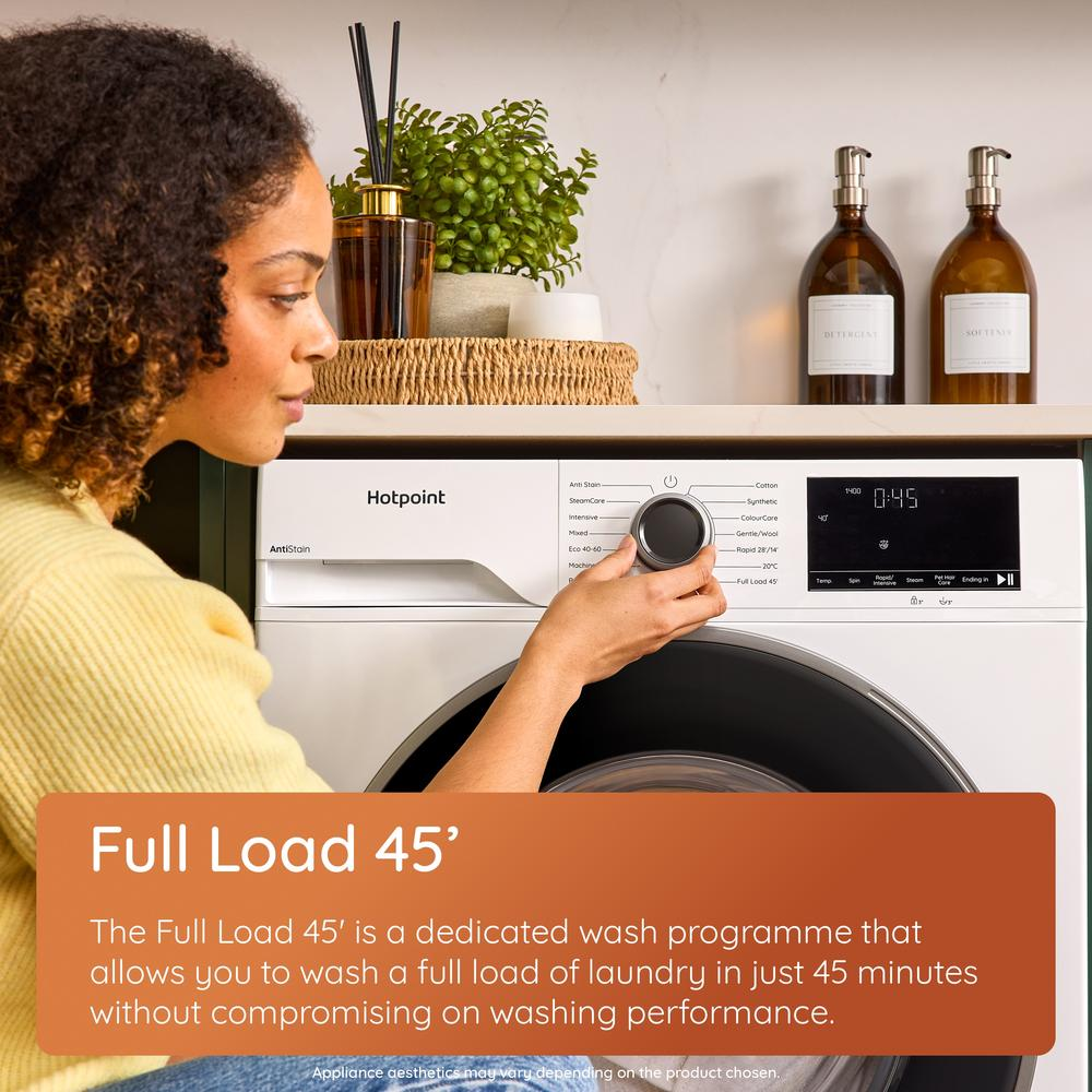Hotpoint H101GANTISTAINUK 10kg 1400 Spin Freestanding Front Loading Washing Machine Grey