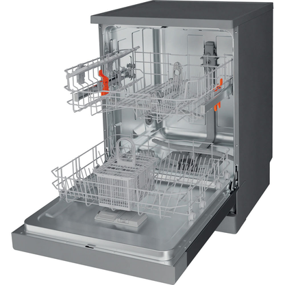 Hotpoint H2F HL626 X UK Freestanding Full Size Dishwasher 14 Place Settings with Rapid Wash Inox H2FHL626X