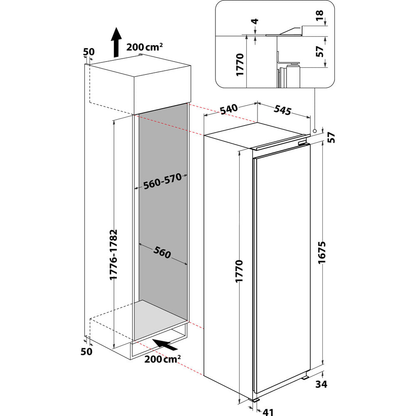 Hotpoint HTSD18A011A1 Integrated Low Frost Tall Larder Fridge