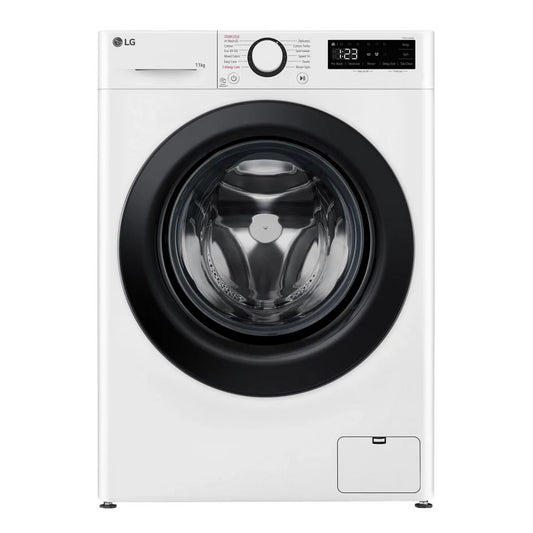 LG F4Y511WBLN1 11kg Steam 1400 Spin Freestanding Front Load Washing Machine White - A Rated