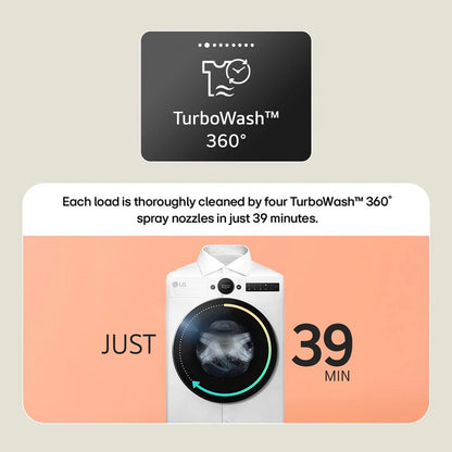 LG VX70 Series AI Direct Drive F4X7013TBB WiFi-enabled 13 kg 1400 Spin Washing Machine Matte Black - A Rated