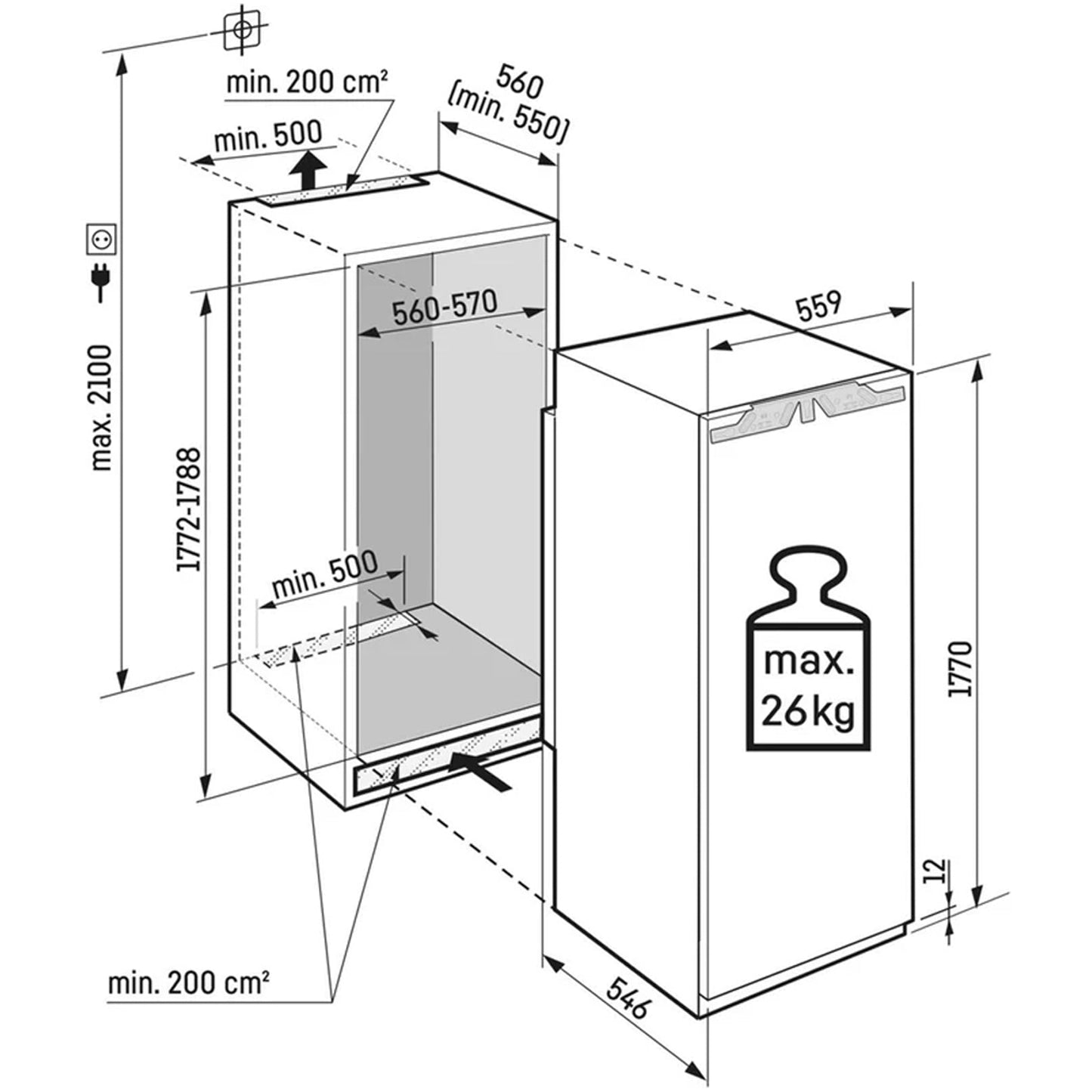 Liebherr Plus IRDDI5120 Fully Integrated Larder Fridge with EasyFresh and bottle basket