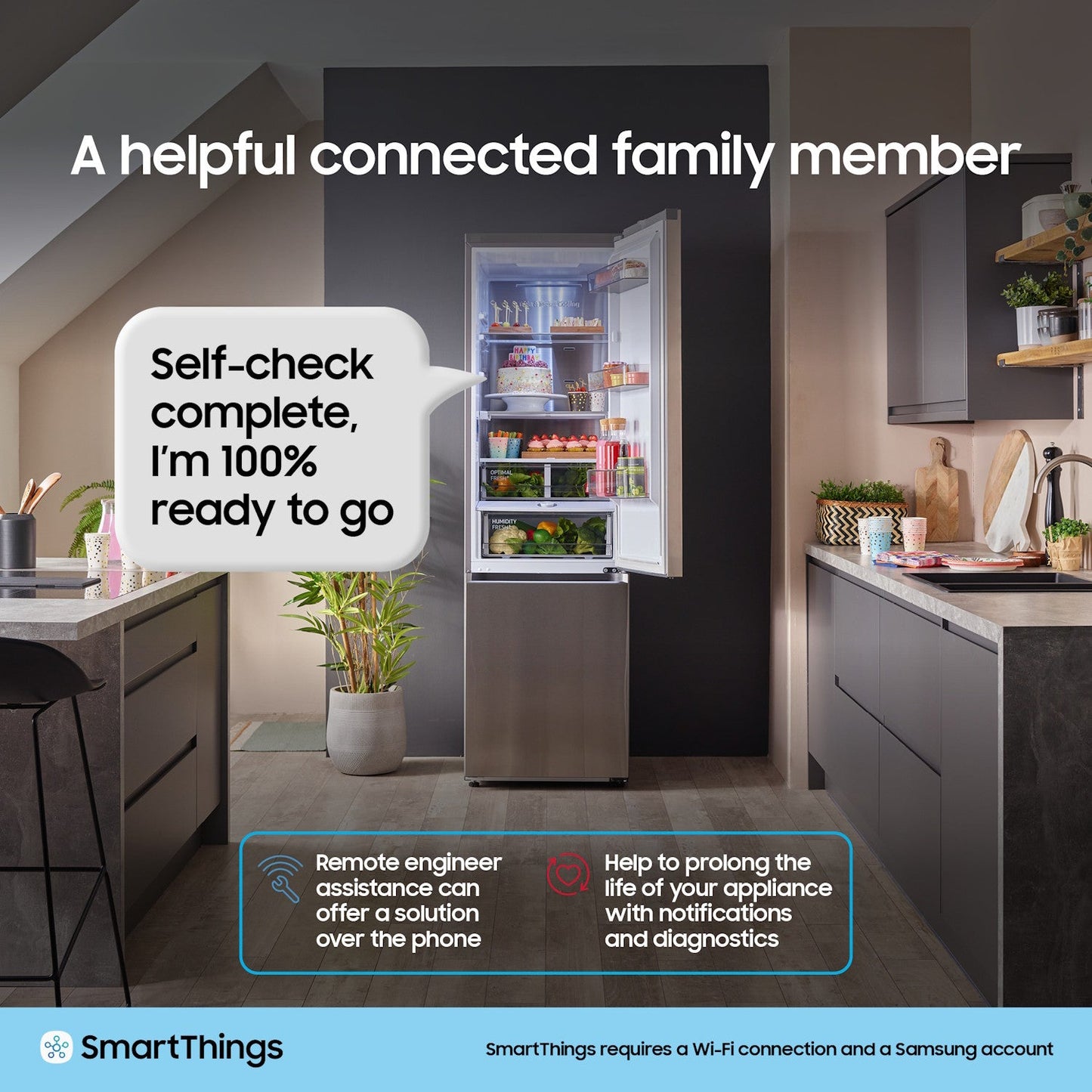 Samsung RB34C632ESAEU Series 7 SpaceMax 341L Freestanding Tall Fridge Freezer Silver