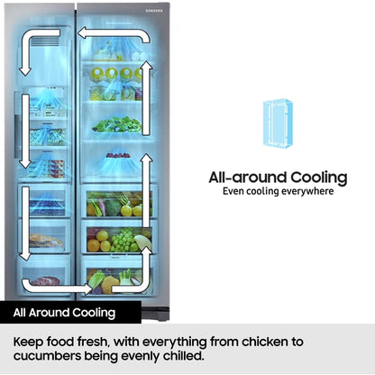 Samsung RS70F65KETEU Bespoke AI American Fridge Freezer Series 6 SpaceMax 640L - Clearance