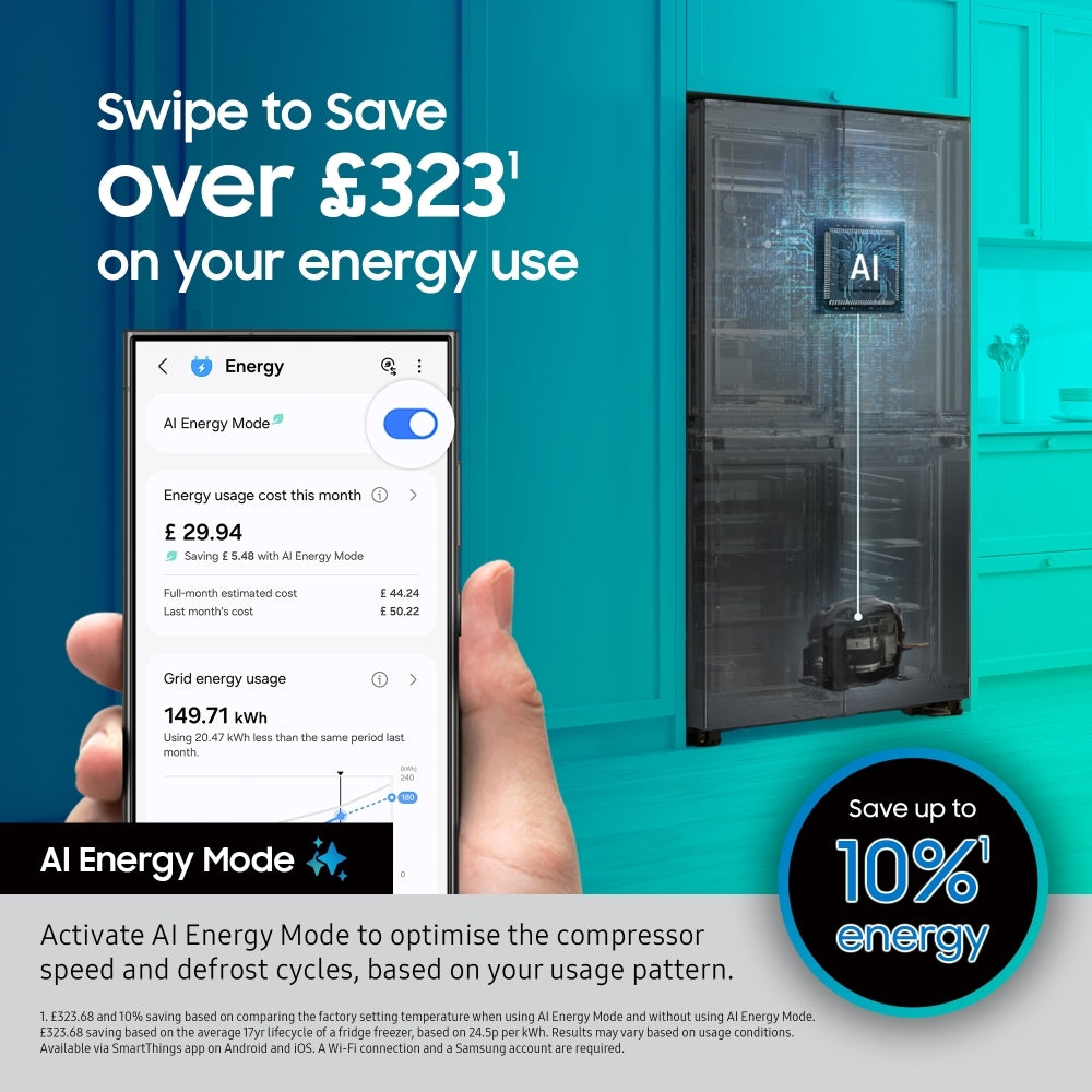 Samsung RS70F65KETEU Bespoke AI American Fridge Freezer Series 6 SpaceMax 640L - Clearance