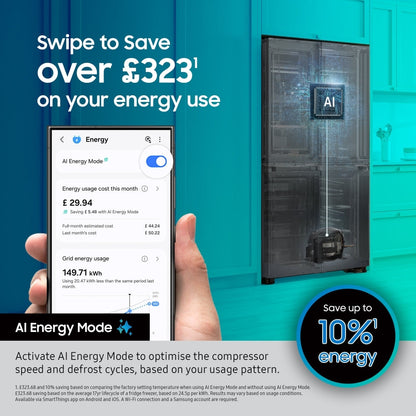 Samsung RS70F65KETEU Bespoke AI American Fridge Freezer Series 6 SpaceMax 640L - Clearance