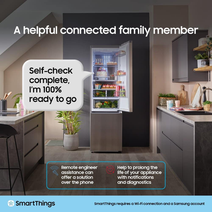 Samsung Series 6 RB38C636DB1EU SpaceMax Non Plumbed Frost Free Smart Fridge Freezer Black Stainless